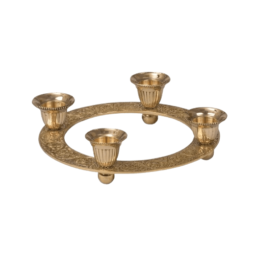 BRASS EMBOSS ADVENT CANDLE HOLDER